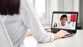 Woman and her tutor during an online session