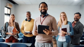 a group of smiling ielts instructors