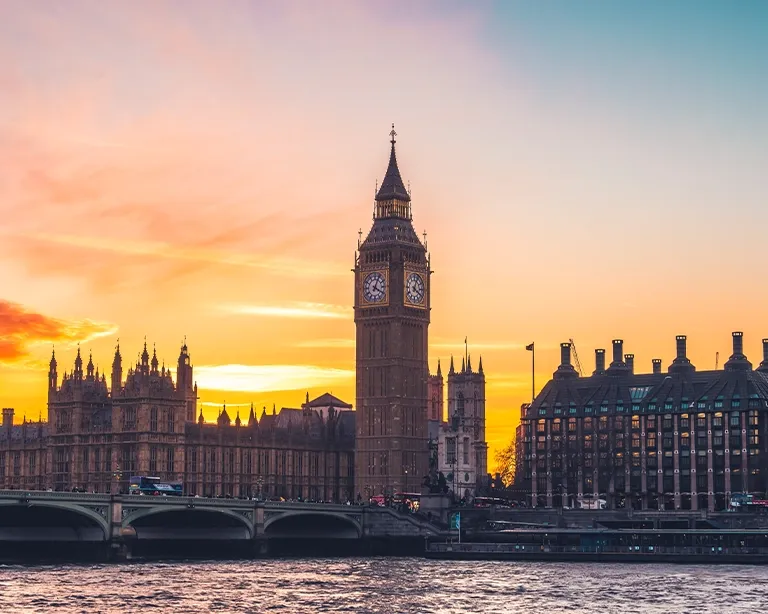 Big Ben before a sunset in London