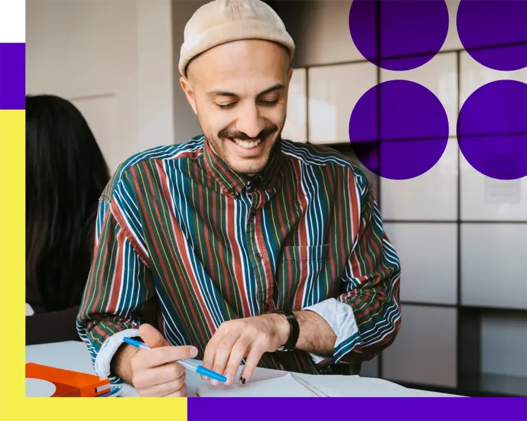 A test taker preparing to give IELTS exam.