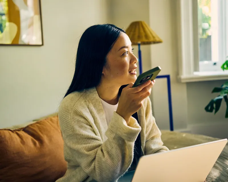 young-woman-ielts-listening-practice-home